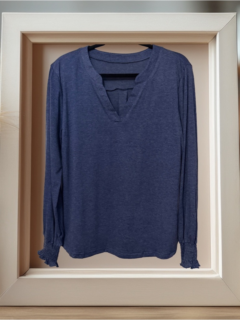 BOGO! V-Neck Top with Gathered Cuffs